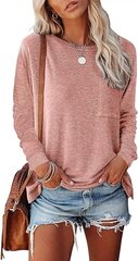 Женская футболка с длинным рукавом Fangjin, розовая цена и информация | Женские футболки | kaup24.ee
