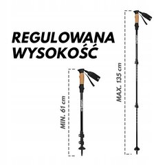 Jalutsukepid Beon Pro Black 61-135 cm цена и информация | Палки для ходьбы | kaup24.ee