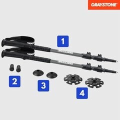 Палки для скандинавской ходьбы Graystone G2 Gray 61-135 см цена и информация | Палки для скандинавской ходьбы KG0005  | kaup24.ee