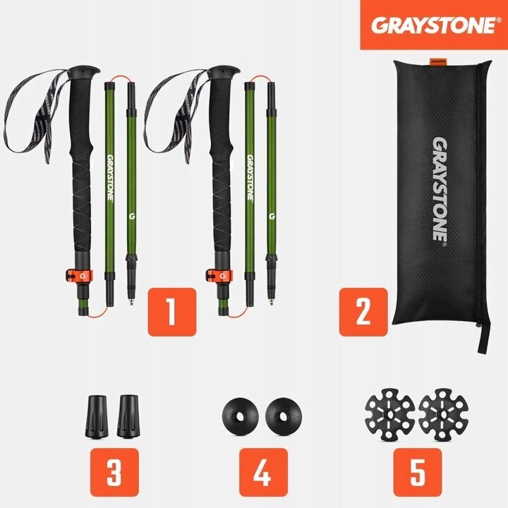 Jalutuskepid Graystone GTF2 110-130 cm цена и информация | Käimiskepid | kaup24.ee