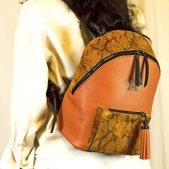 Большой женский рюкзак ручной работы Kristicija Leather Goods, оранжевый цена и информация | Женские сумки | kaup24.ee