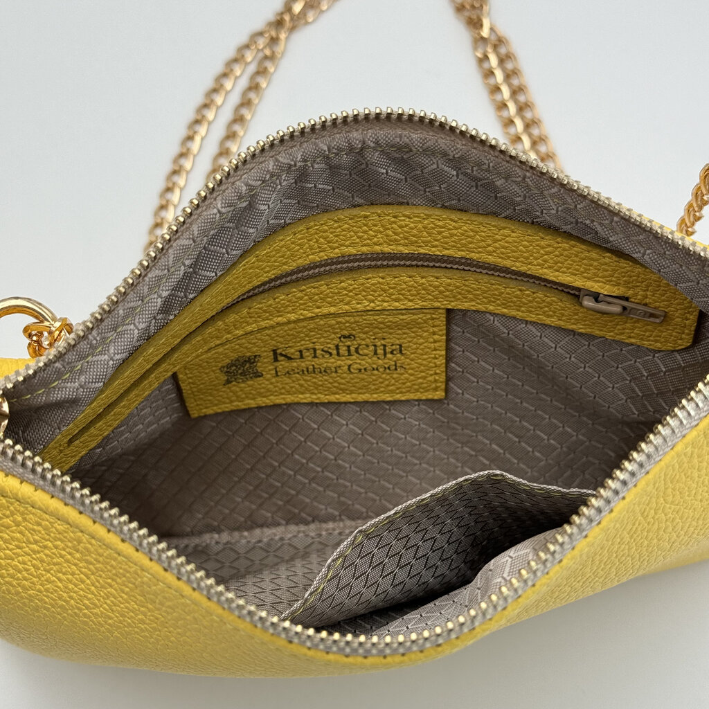 Crossbody kott naistele Kristicija Leather Goods, kollane hind ja info | Naiste käekotid | kaup24.ee