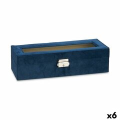 Коробка для часов Синий Металл (30,5 x 8,5 x 11,5 cm) (6 штук) цена и информация | Детали интерьера | kaup24.ee