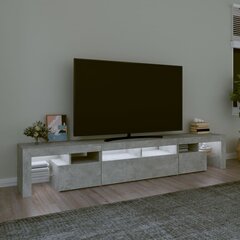vidaXL telerialus LED-tuledega, betoonhall, 230x36,5x40 cm hind ja info | TV alused | kaup24.ee
