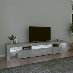 vidaXL telerialus LED-tuledega, betoonhall, 215x36,5x40 cm hind ja info | TV alused | kaup24.ee