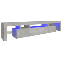 vidaXL telerialus LED-tuledega, betoonhall, 215x36,5x40 cm цена и информация | Тумбы под телевизор | kaup24.ee