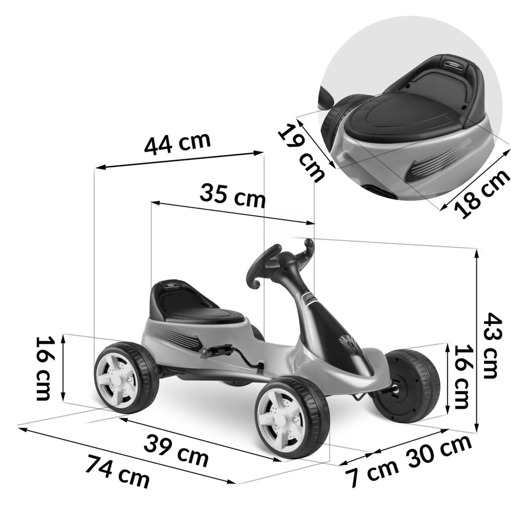 Minikart Ricokidsi, punane hind ja info | Poiste mänguasjad | kaup24.ee