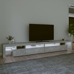 vidaXL telerialus LED-tuledega, betoonhall, 290x36,5x40 cm hind ja info | TV alused | kaup24.ee