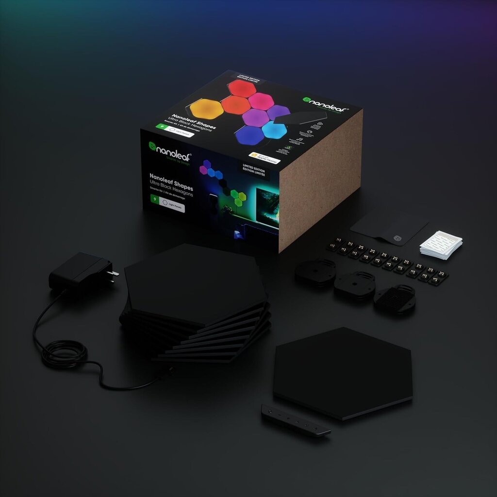 Nanoleaf Shapes Ultra Black Hexagon Starter Kit hind ja info | Seinavalgustid | kaup24.ee