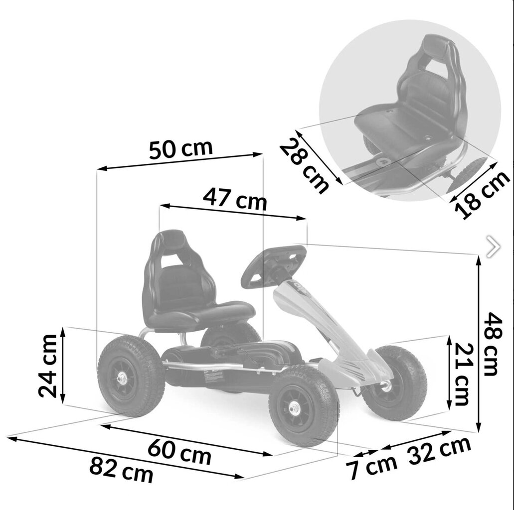 Laste pedaaliga gokart Ricokids, punane hind ja info | Poiste mänguasjad | kaup24.ee