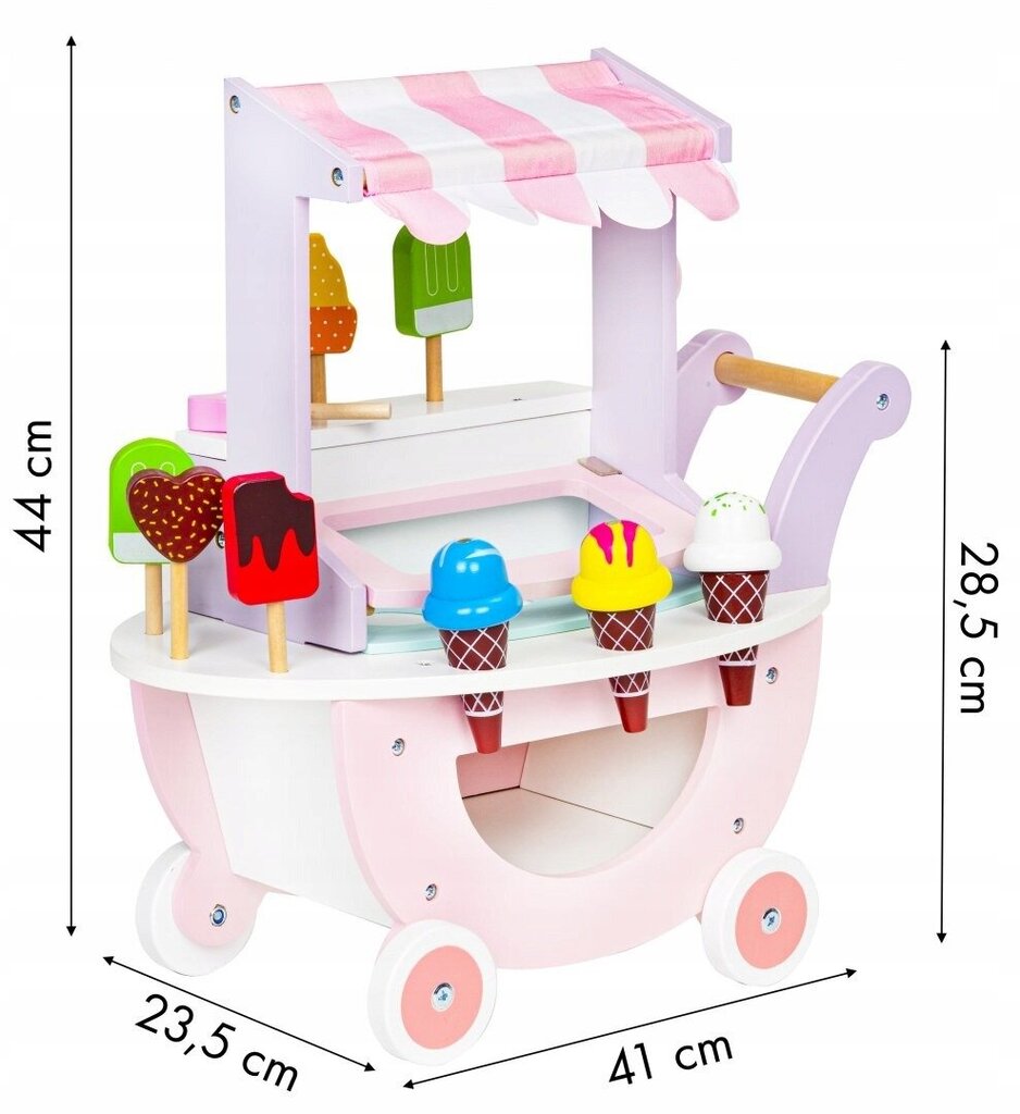 Puidust mänguasi Jäätisekohvik, Ecotoys, roosa hind ja info | Tüdrukute mänguasjad | kaup24.ee