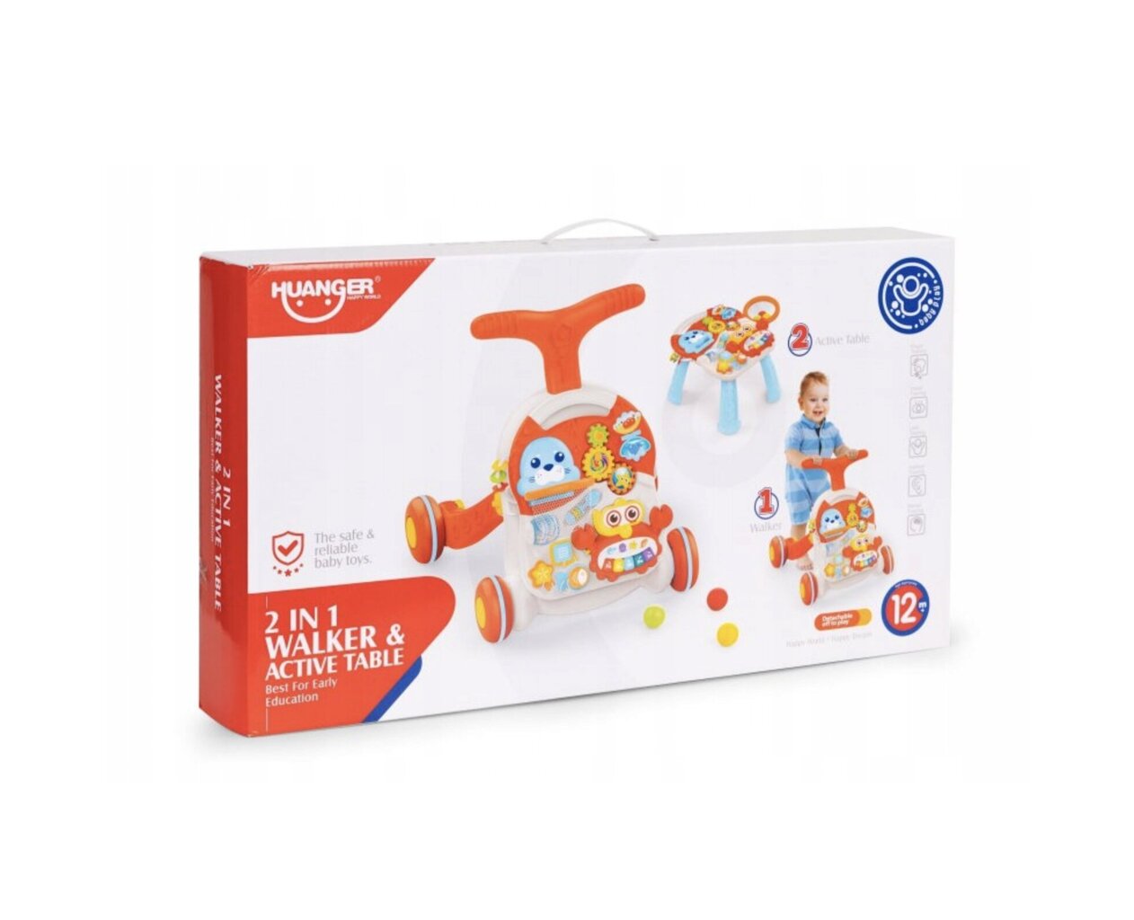 Sahtel ja laud Huanger 2in1, oranž hind ja info | Imikute mänguasjad | kaup24.ee