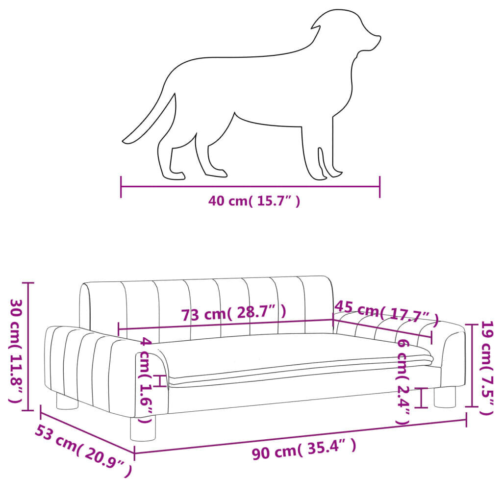 vidaXL koeravoodi, helehall, 90 x 53 x 30 cm, kangas hind ja info | Pesad, kuudid | kaup24.ee