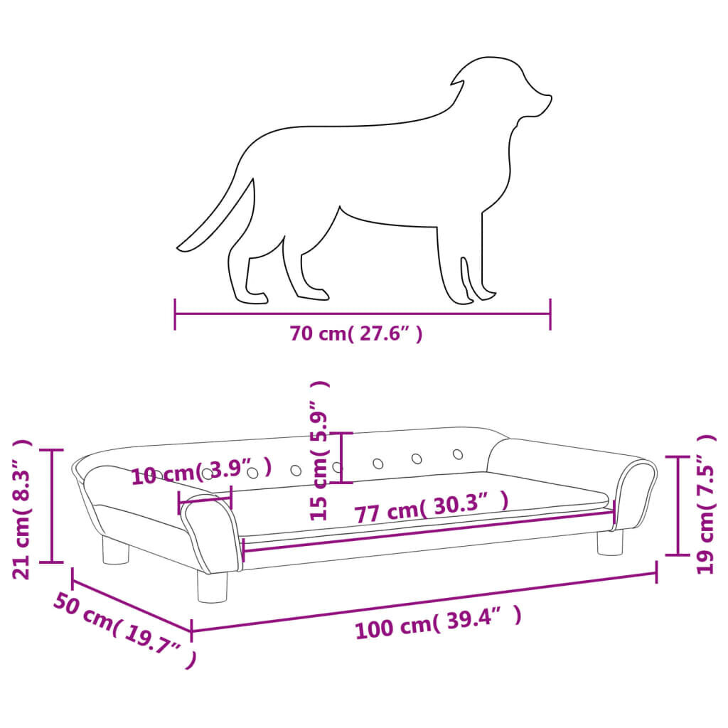 vidaXL koeravoodi, helehall, 100 x 50 x 21 cm, samet hind ja info | Pesad, kuudid | kaup24.ee