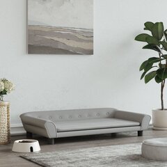 vidaXL koeravoodi, helehall, 100 x 50 x 21 cm, samet цена и информация | Лежаки, домики | kaup24.ee