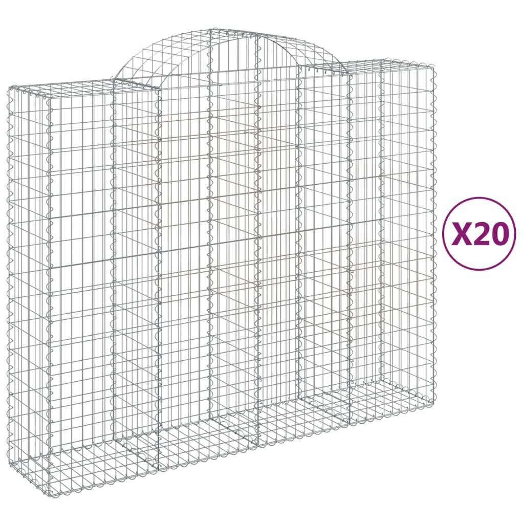 vidaXL kaarekujulised gabioonkorvid 20 tk, 200x50x160/180 cm, raud hind ja info | Aiad ja tarvikud | kaup24.ee