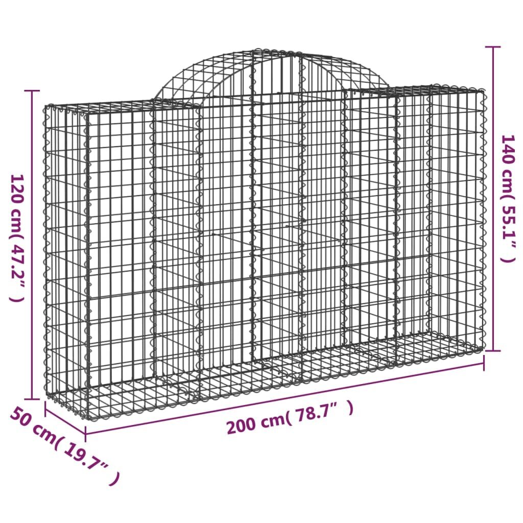 vidaXL kaarekujulised gabioonkorvid 50 tk, 200x50x120/140 cm, raud hind ja info | Aiad ja tarvikud | kaup24.ee