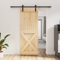 vidaXL liuguks tarvikutega 80 x 210 cm, männipuit цена и информация | Внутренние двери | kaup24.ee