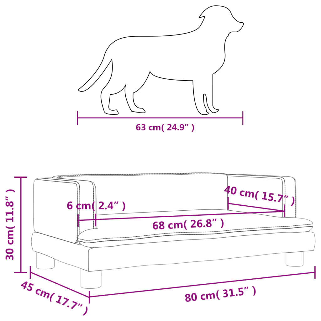 vidaXL koeravoodi, helehall, 80 x 45 x 30 cm, samet hind ja info | Pesad, padjad | kaup24.ee