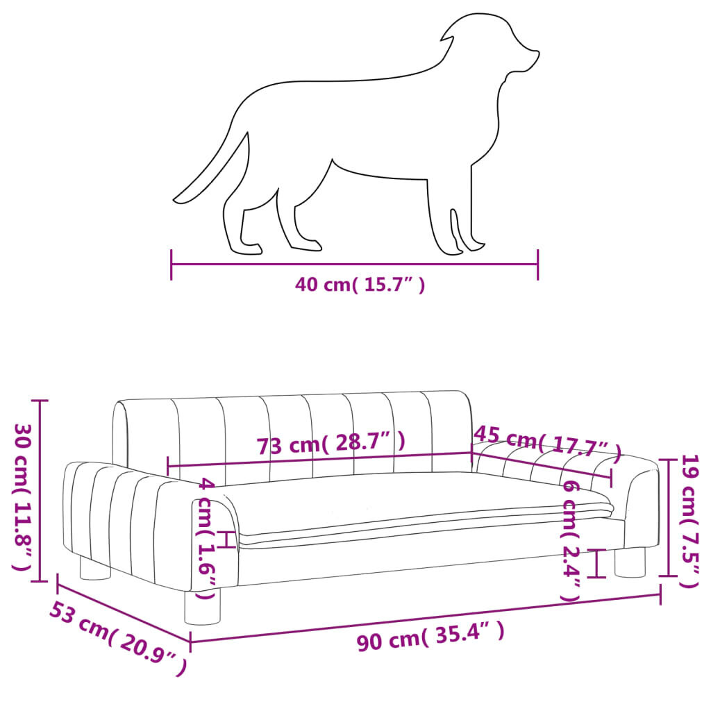 vidaXL koeravoodi, kreemjas, 90 x 53 x 30 cm, kangas hind ja info | Pesad, padjad | kaup24.ee