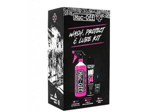 Jalgratta hoolduskomplekt Muc-Off Wash, Protect and Wet Lube цена и информация | Инструменты, средства ухода для велосипеда | kaup24.ee