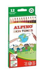 Värvilised pliiatsid Alpino Skin tones, 12 värvi hind ja info | Kunstitarbed, voolimise tarvikud | kaup24.ee