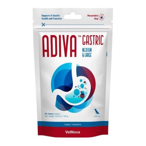 Vet-Adiva Gastric Chews Medium/Large N30 (mao fn. toetuseks) hind ja info | Toidulisandid ja parasiitide vastased tooted | kaup24.ee