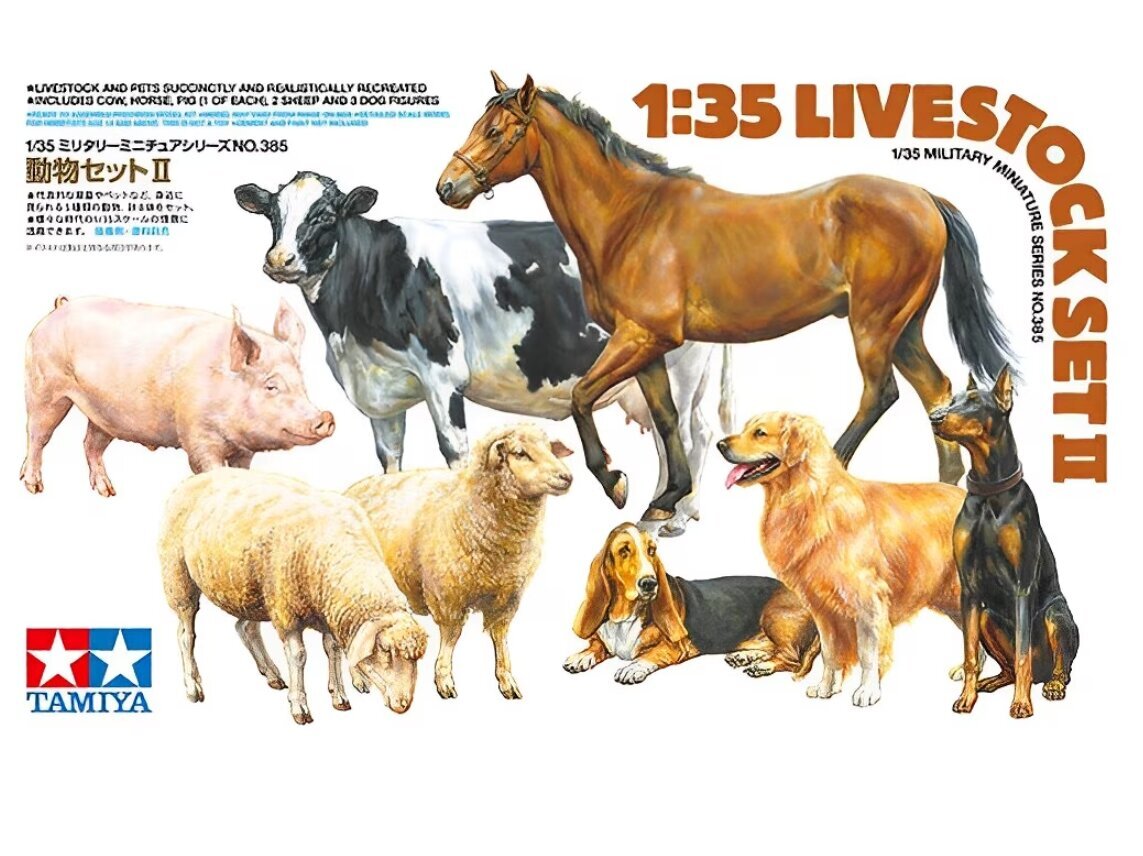 Tamiya - Livestock Set II, 1/35, 35385 hind ja info | Klotsid ja konstruktorid | kaup24.ee