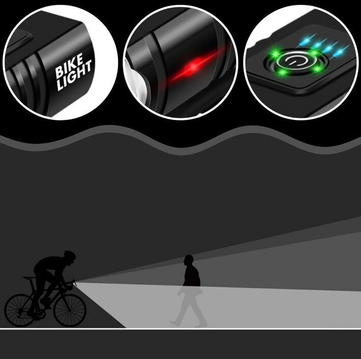 Laetav LED jalgrattavalgusti komplekt, ees + taga hind ja info | Jalgratta tuled ja helkurid | kaup24.ee