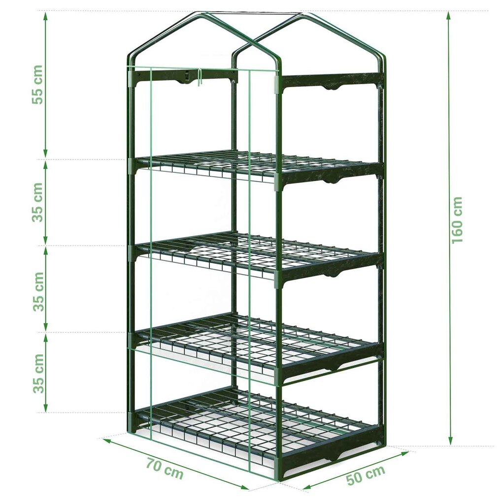 Kasvuhoone Plonos 70 x 50 x 160cm hind ja info | Kasvuhooned | kaup24.ee