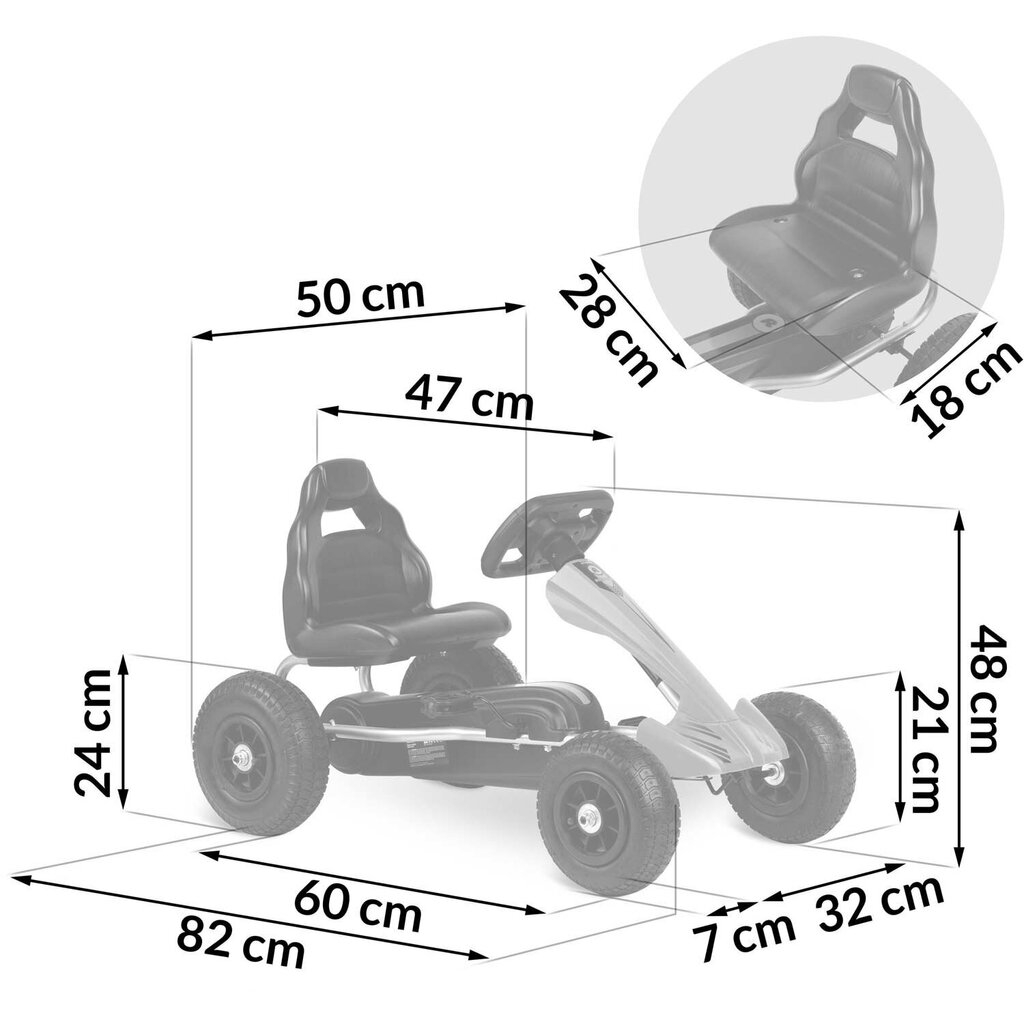 Lastepedaaliga gokart Ricokids RK-591, punane hind ja info | Poiste mänguasjad | kaup24.ee