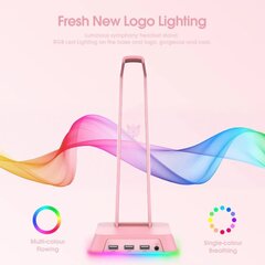 Подставка для наушников с usb-концентратором Onikuma ST2 RGB, Белая цена и информация | Аксессуары для наушников | kaup24.ee