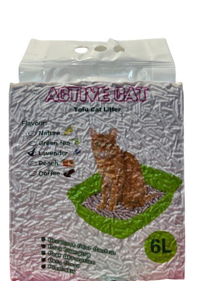 Paakuv kassiliiv Active Cat Tofu lavendlilõhnaline, 6L цена и информация | Kassiliiv | kaup24.ee