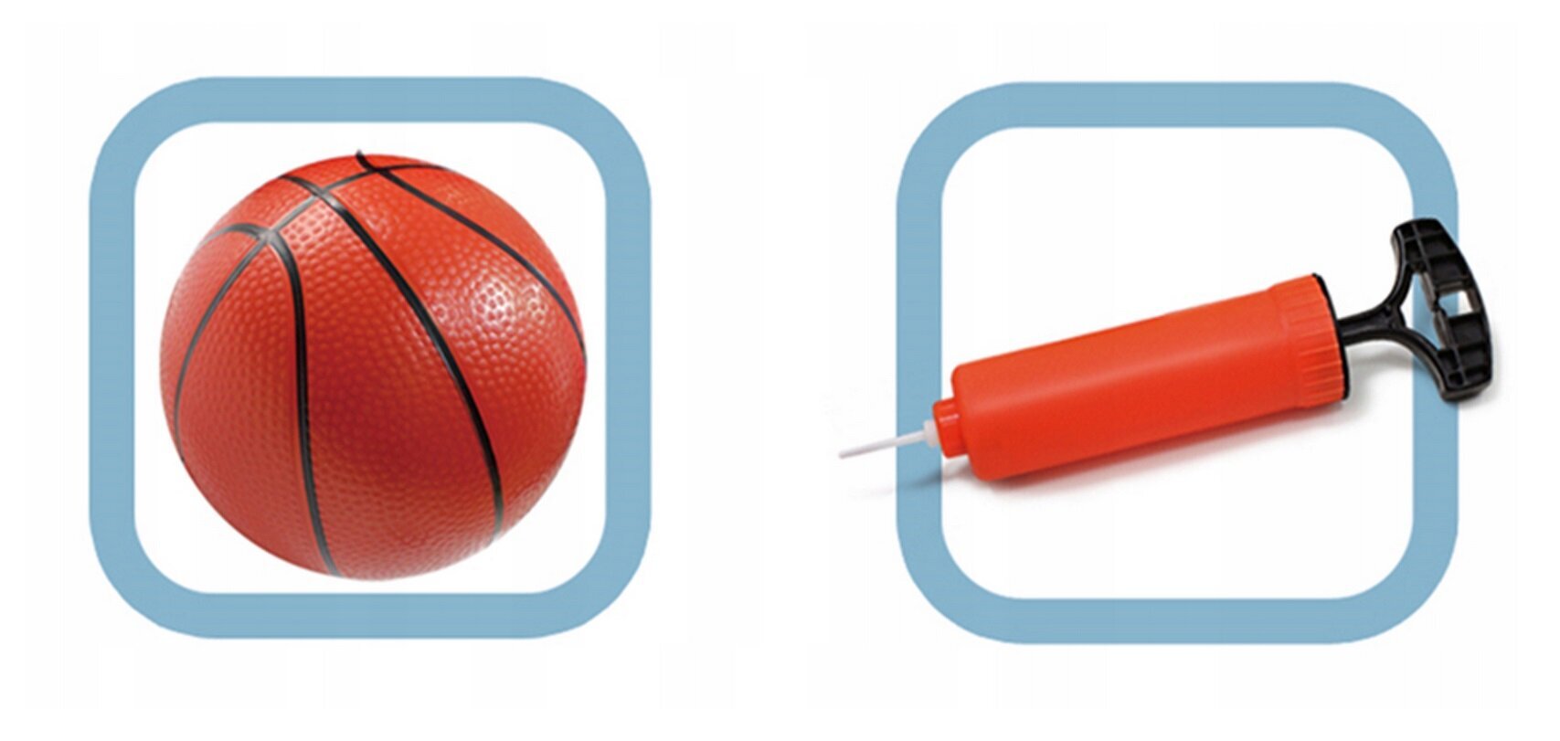 Reguleeritav korvpallialus palli ja pumbaga, 195 cm hind ja info | Vabaõhumängud | kaup24.ee
