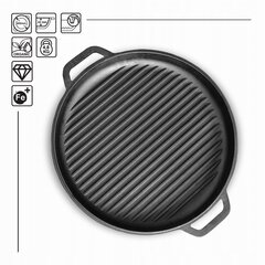 "BRIZOLL" крышка - сковорода чугунная Гриль диаметром 40 см цена и информация | Cковородки | kaup24.ee