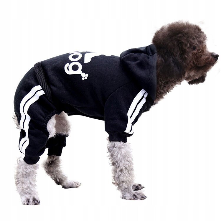 Ülikond koertele Adidog, erinevad suurused, must/valge цена и информация | Riided koertele | kaup24.ee