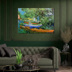 Seinapilt Vincent Van Gogh, paadid Oise jõe juhatusel цена и информация | Картины, живопись | kaup24.ee