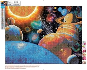 Teemantmosaiigikomplekt SPACE, Centrum, 400x500mm цена и информация | Алмазная мозаика | kaup24.ee