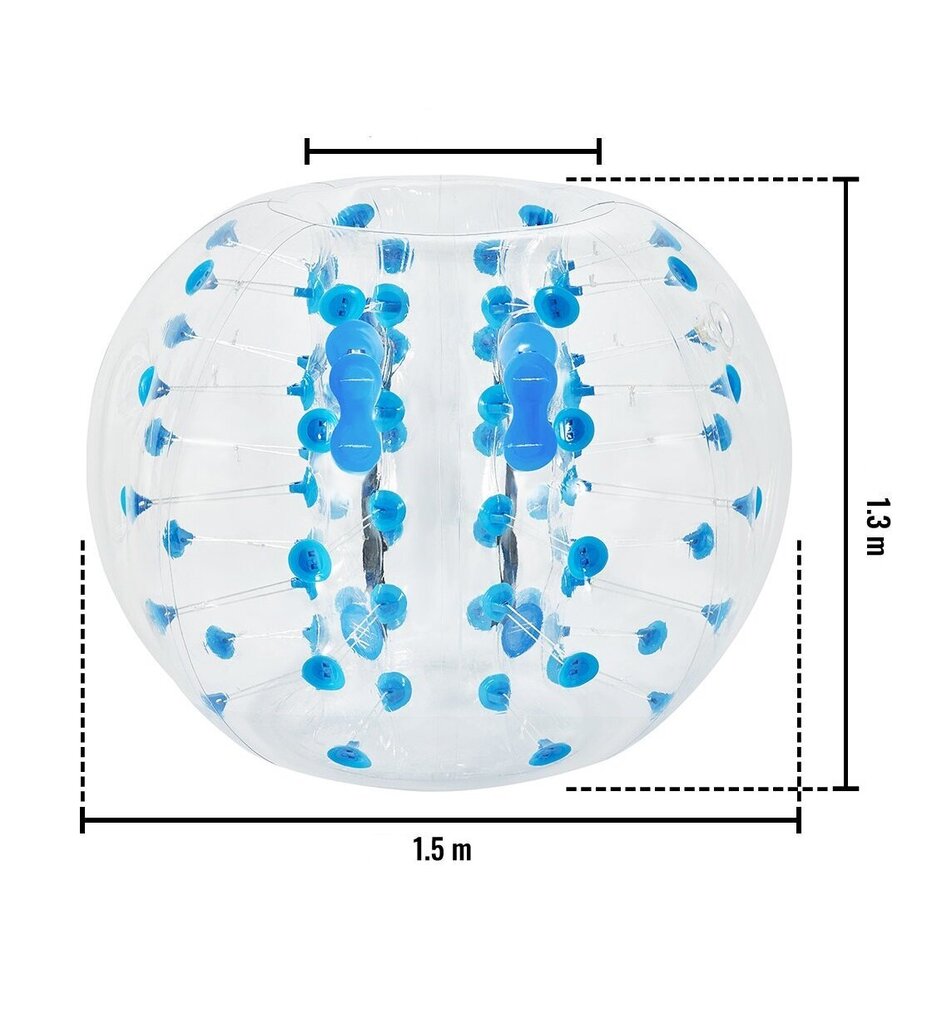 Täispuhutav pall Vevor, 1,5m, läbipaistev цена и информация | Täispuhutavad veemänguasjad ja ujumistarbed | kaup24.ee