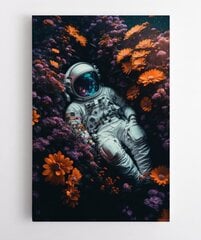 Reproduktsioon Kosmonaut galaktika lillede seas цена и информация | Картины, живопись | kaup24.ee