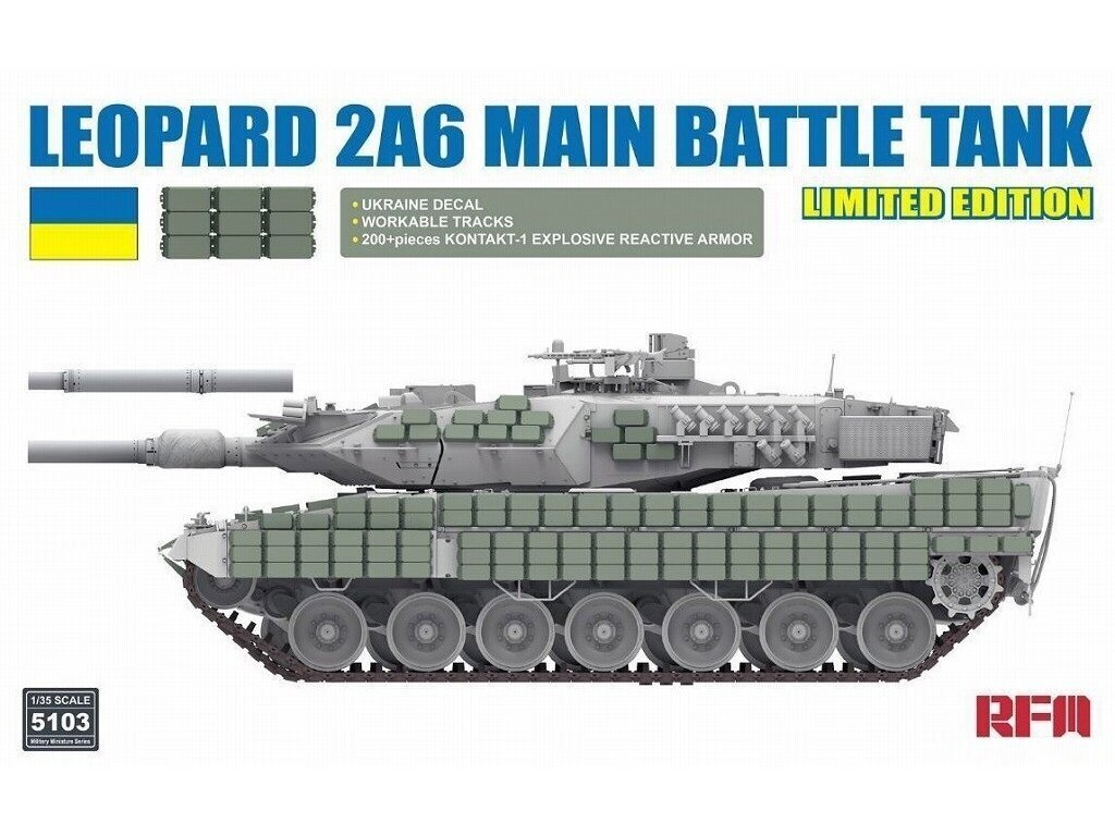 Mudel Rye Field Model - Leopard 2A6 Main Battle Tank Limited Edition, 1/35, RFM-5103 hind ja info | Liimitavad mudelid | kaup24.ee