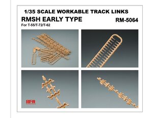 Rye Field Model - Workable Track Links RMSH Early Type For T55/T62/T72, 1/35, 5064 цена и информация | Склеиваемые модели | kaup24.ee