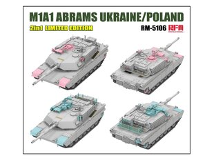 Сборная пластиковая модель. Rye Field Model - M1A1 Abrams Ukraine/Poland 2in1 Limited Edition, 1/35, RFM-5106 цена и информация | Склеиваемые модели | kaup24.ee