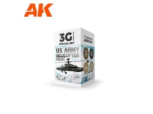 Akrüülvärvide komplekt AK Interactive 3rd generation US Army Helicopter Colors, AK11750 hind ja info | Kunstitarbed, voolimise tarvikud | kaup24.ee