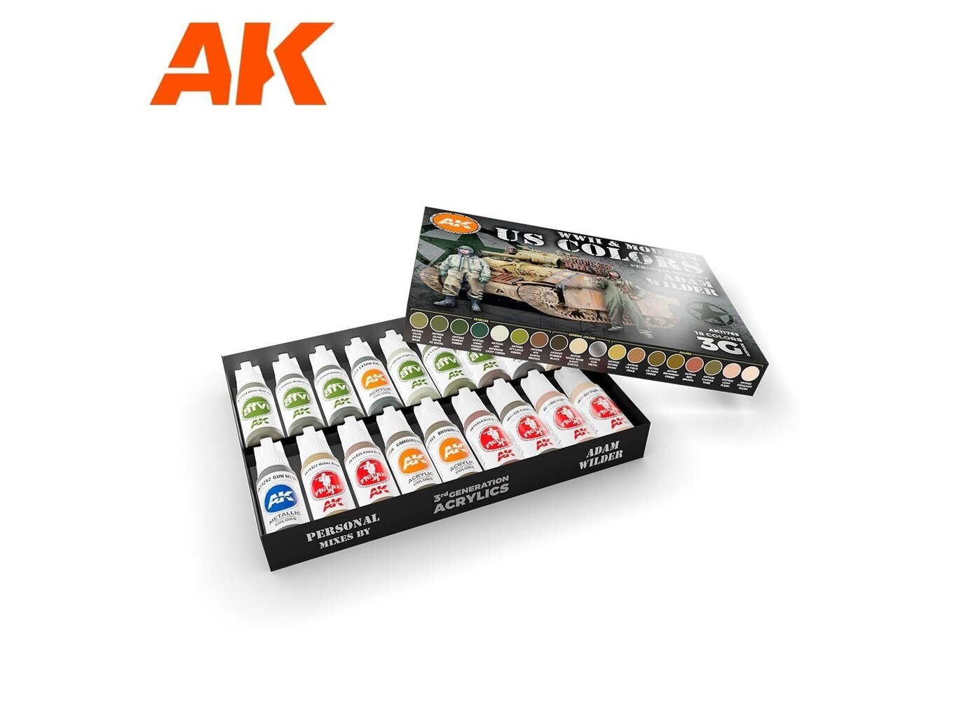 Akrüülvärvide komplekt AK Interactive 3rd generation Signature Set Adam Wilder, AK11763 цена и информация | Kunstitarbed, voolimise tarvikud | kaup24.ee