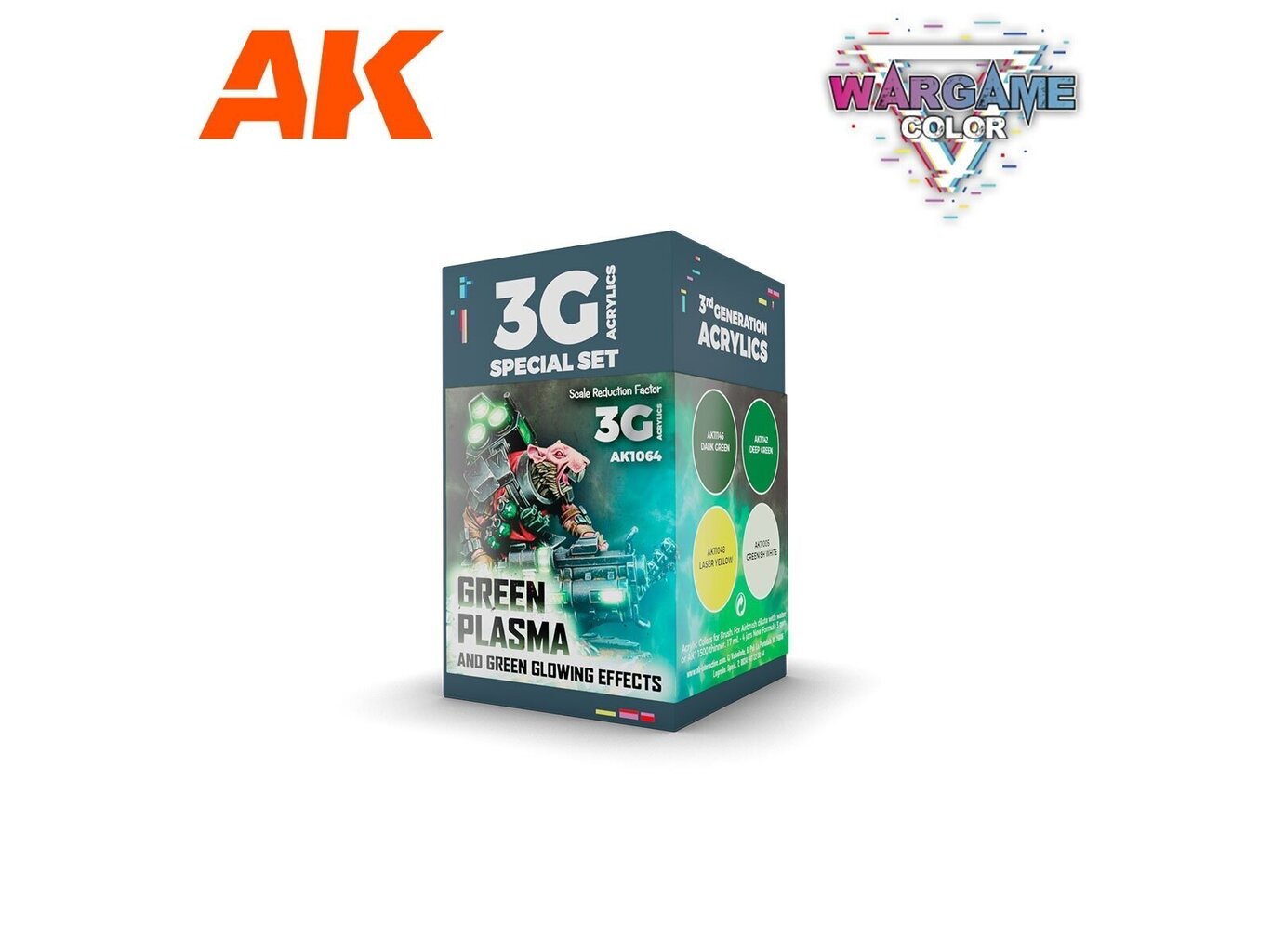 Akrüülvärvide komplekt AK Interactive 3rd generation Green plasma and glowlig effects, AK1064 hind ja info | Kunstitarbed, voolimise tarvikud | kaup24.ee