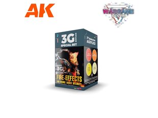 AK Interactive - 3rd generation - Aкрил набор красок Wargame color Fire effects, AK1071 цена и информация | Принадлежности для рисования, лепки | kaup24.ee