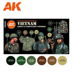 Akrüülvärvide komplekt AK Interactive 3rd generation Vietnam green and camouflage, AK11682 hind ja info | Kunstitarbed, voolimise tarvikud | kaup24.ee