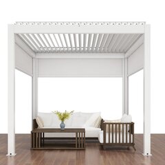 Sky Pergola küljekardin, 4m, valge цена и информация | Беседки, навесы, тенты | kaup24.ee