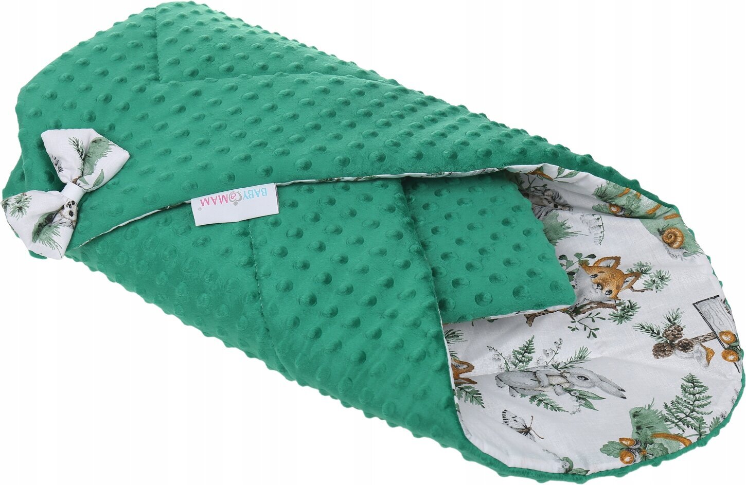 Kahepoolne beebitekk Babymam, 80x80 cm, green/white hind ja info | Beebipadjad ja -tekid | kaup24.ee